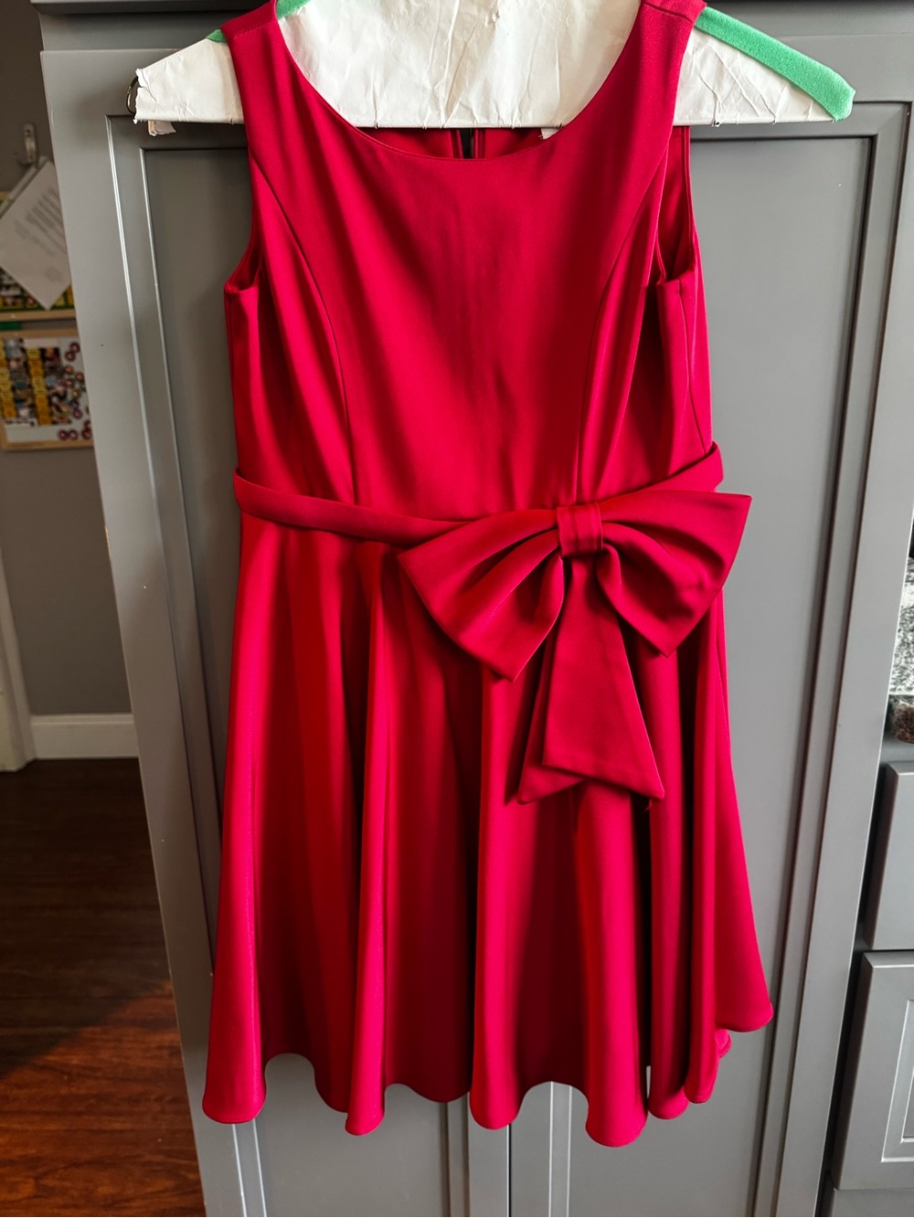 Ashley Lauren Classic Red Sleeveless Bow-Accent Girls Dress
